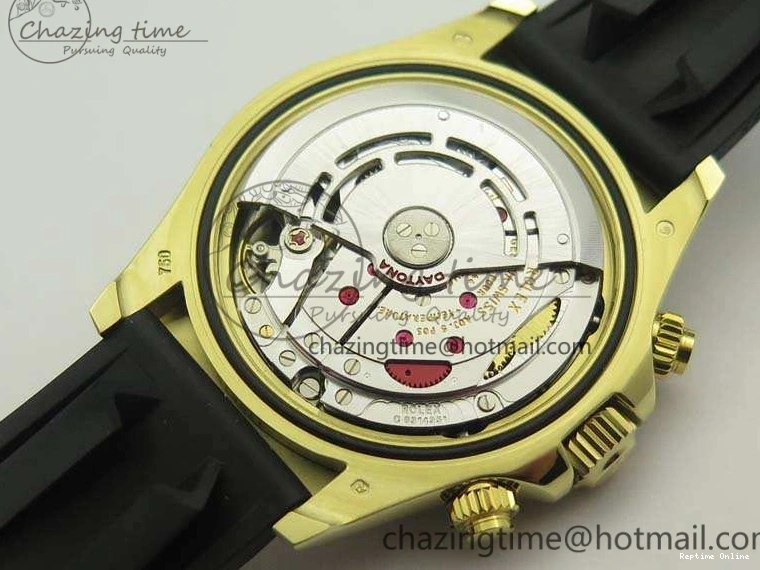 0109 Tailored Daytona 116518 LN YG ARF 1:1 Best Edition Black Dial On Rubber Strap A4130 Super Clone 3479